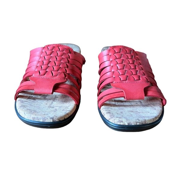 Easy Street Comfort Wave Red Upper Sandal Women Size 6.5 - Picture 2 of 8